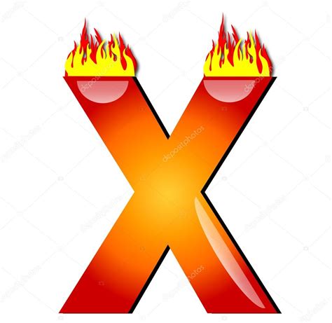 Letter X On Fire Stock Photo By ©pdesign 6104314