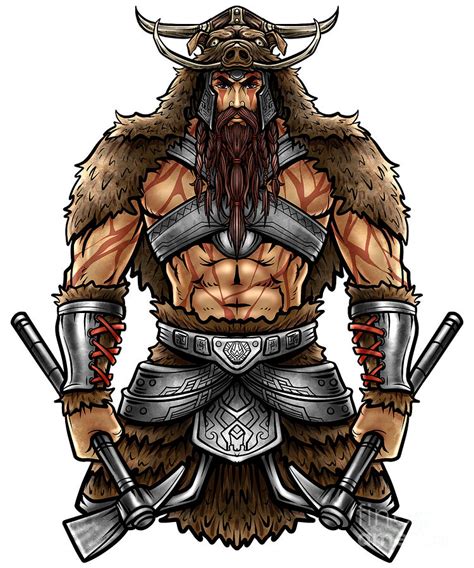Norseman Berserker Viking Warrior Valhalla Odin Digital Art By Mister