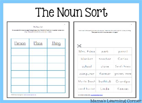 The Noun Sort - Mamas Learning Corner