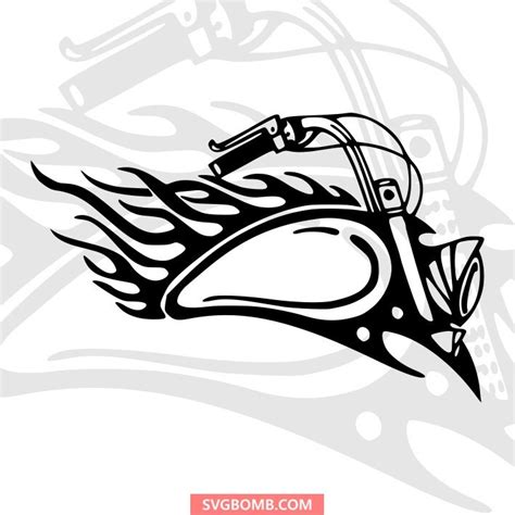 Download Harley Davidson Bike Tank Fire SVG | SVGbomb.com