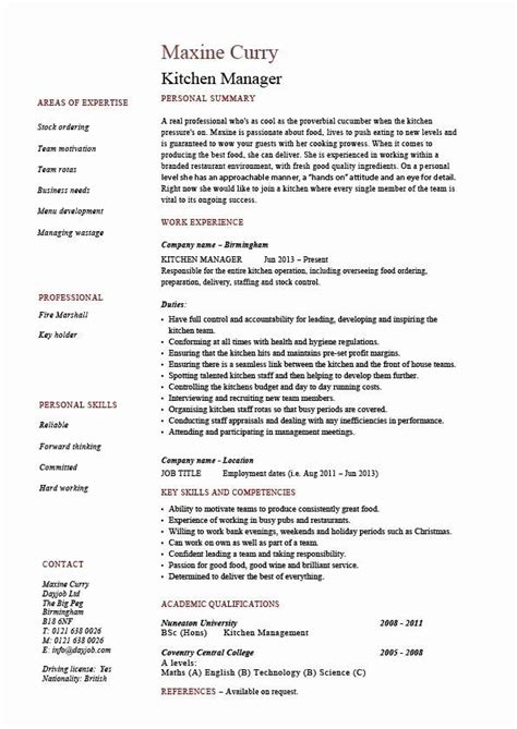 If you have an accounting background and are interested in procedures like tax management and budget preparation, we'd like to meet you. Food Service Job Description Resume Unique Kitchen Manager ...