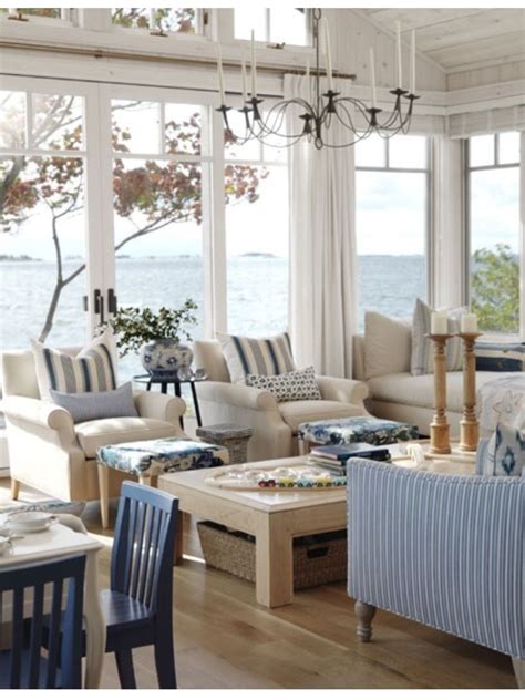 Cool Coastal Living Room Light Furniture On Timber Floors Beach House