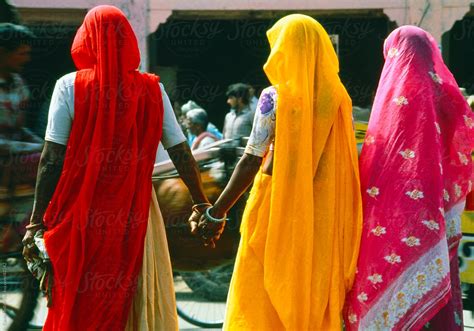 Women In Colourful Saris In Jaipur Rajasthan India By Stocksy