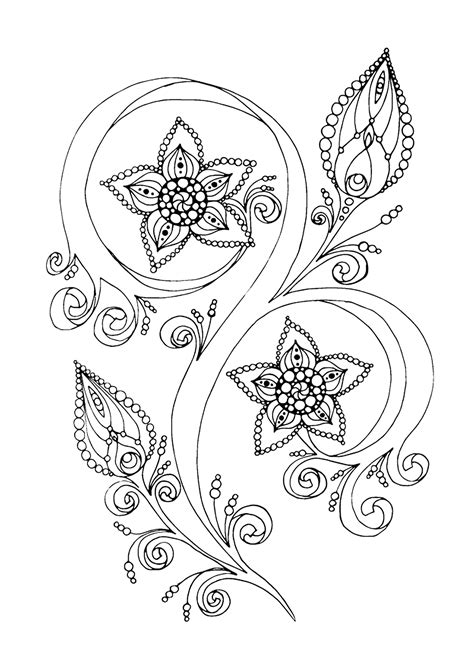 Zen Antistress Abstract Pattern Inspired Anti Stress Adult Coloring Pages