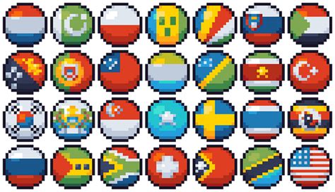 Pixel Art Flags Of The World By Reff Pixels