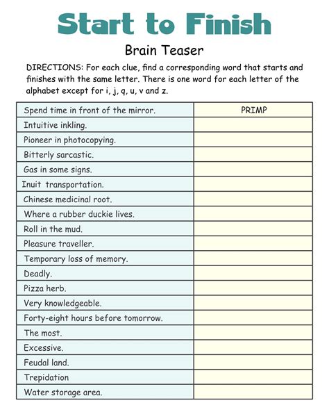 Free Printable Cognitive Exercises Printable Templates