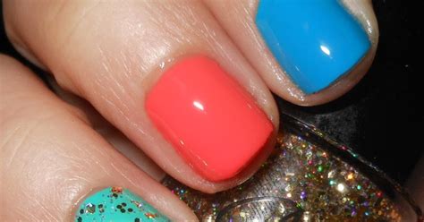 Imperfectly Painted Bright And Glittery Cult Nails Mani