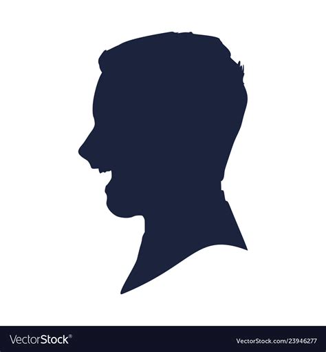 Man Face Silhouette Royalty Free Vector Image Vectorstock