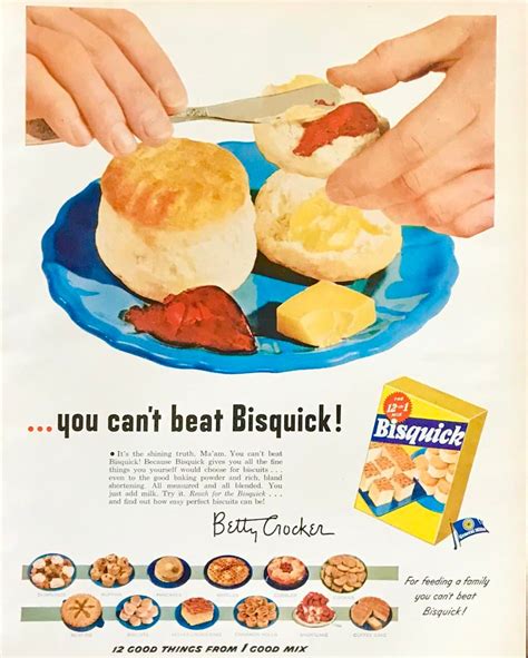 1952 Bisquick Magazine Ad Biscuits Butter Jam Illustration Etsy