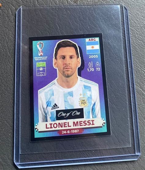 Collector Pulls The Ultimate Messi Card 2022 Panini Fifa World Cup Sticker Black 1 1 Lionel