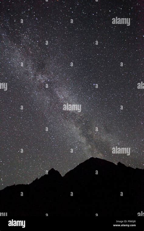 Night Sky Milky Way With Mountain Stock Photo Alamy