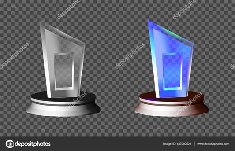 Blank Glass Trophy Award On A Transparent Background Glossy Trophy For