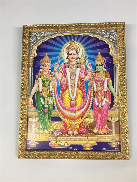 Lord Murugan With Valli And Devyani Framed Wallframes Etsy