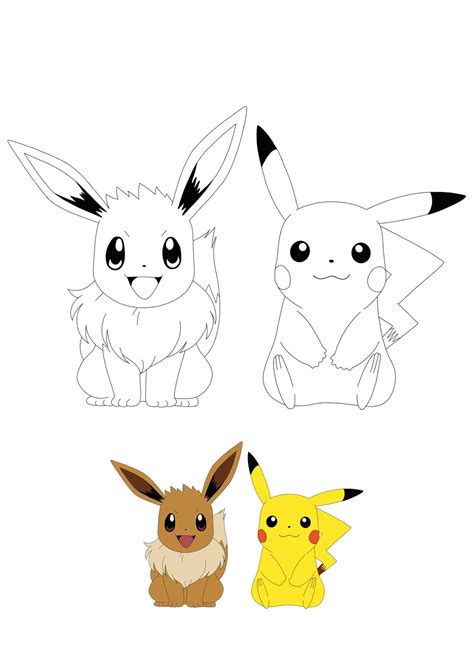 Pikachu And Eevee Coloring Pages 2 Free Coloring Sheets 2021