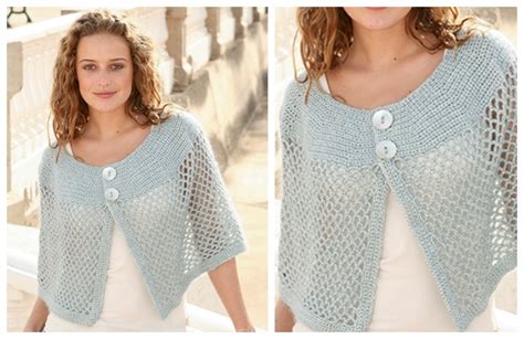 Milano Shoulder Wrap Lace Poncho Free Crochet Pattern