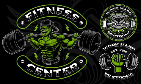 Set Of Vector Badges Logos Shirt Designs For The Gym