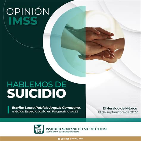 Hablemos De Suicidio Instituto Mexicano Del Seguro Social Gobierno