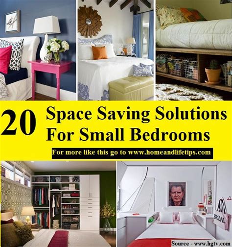 The open space underneath the nightstand visually enlarges the space, and you can also stash things like shoes and books underneath. 20 Space Saving Solutions For Small Bedrooms | Small ...