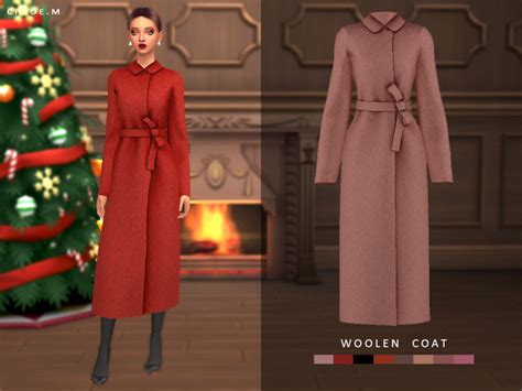 Chloemmms Chloem Long Woolen Coat Sims 4 Mods Clothes Sims 4 Clothing