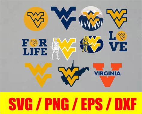 West Virginia Svg Bundle Logo Svg Png Eps Dxf Ncaa Logo In 2022