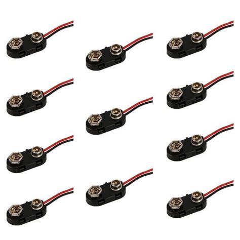 New 10 Pcs Snap On 9v 9 Volt Battery Clip Connector Soft Shell T Type