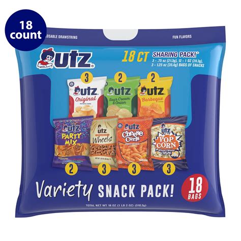 Utz Snack Pack Variety Pack 1 Oz 18 Count