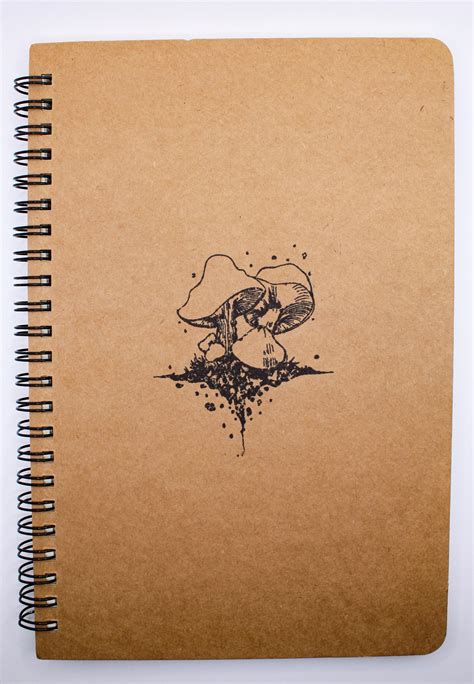 Mushroom Journal Mushroom Notebook Mushroom Art Etsy