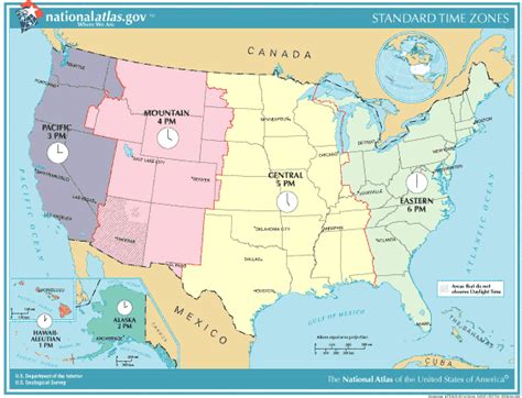 Time Zones In The U S Of America By Onlineclock