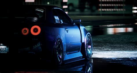 4k Need For Speed Nissan Skyline Gt R R34 Nfs 2015 Nissan Blue