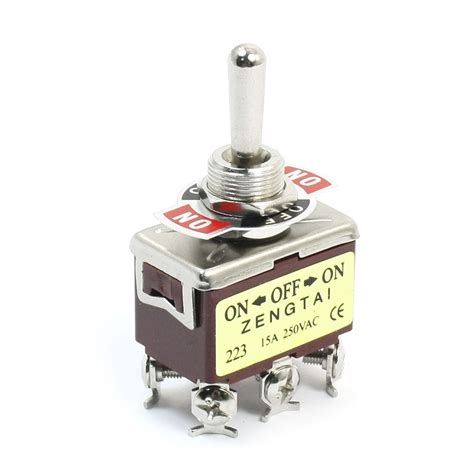 Momentary Dpdt On Off On 3 Position 6pin Toggle Switch Ac 250v 15a