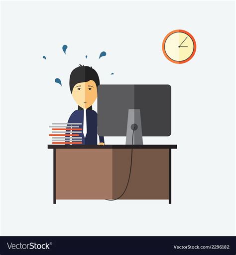 Stress At Work Deadline Royalty Free Vector Image