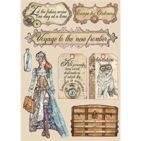 stamperia lady vagabond wooden shapes labels klsp091 only one life creations steampunk