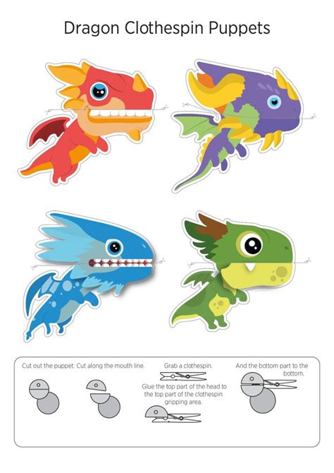 Printable Chinese Dragon Clothespin Puppets Template Printable Templates