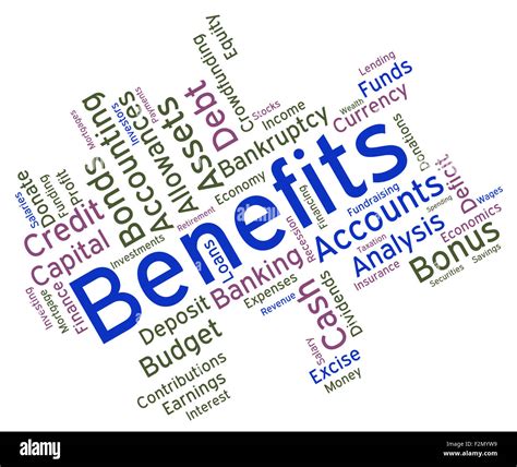 Benefits Word Meaning Rewards Award And Words Stock Photo Alamy