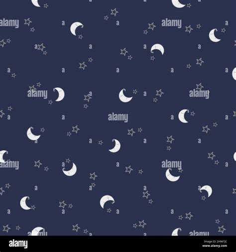 Stars And Moon Pattern Babys Seamless Pattern With Smiling Slipping