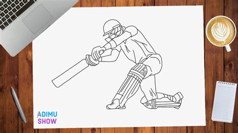 How To Draw A Cricket Player Step By Step Drawing Tut