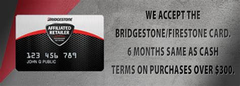 Jul 29, 2019 · 0% apr. The Tire Depot Automotive Services - Promotions - Bridgsetone Firestone Card