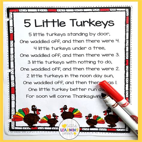 Thanksgiving Poems For Kids Little Learning Corner