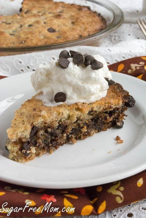 These kinds of cookies can be found at grocery stores, as. Sugar-Free Chocolate Chip Cookie Pie | Recipe (With images) | Sugar free chocolate chip cookies ...