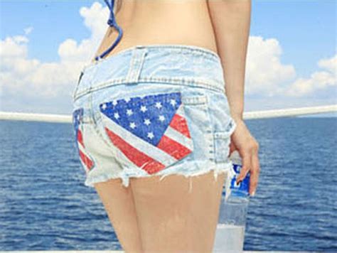 Sexy Jeans Frayed American Flag On Luulla