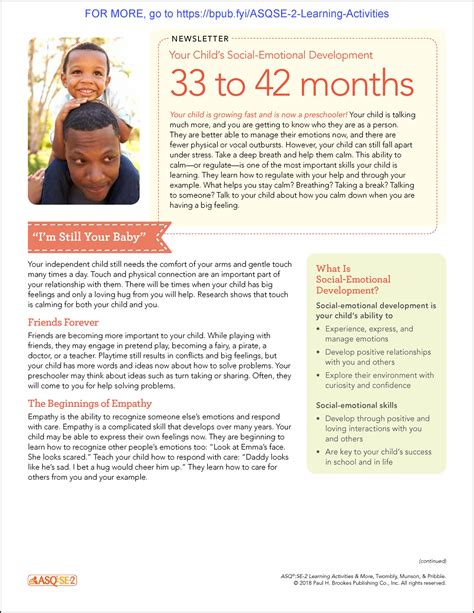 Sample Asqse 2 Parent Newsletter Ages And Stages
