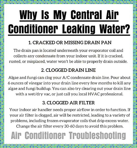 Most of them are fixable and very rarely will you need to overhaul your vehicle's air conditioning system. Why Is My Central Air Conditioner Leaking Water? - AC ...