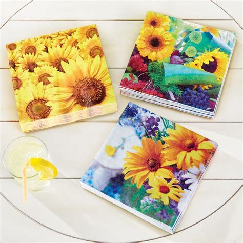 Now when you purchase more than 10 napkin items at one time you will receive a discount! 60-Pack Decorative Paper Napkins, Sunflower | Collections Etc.