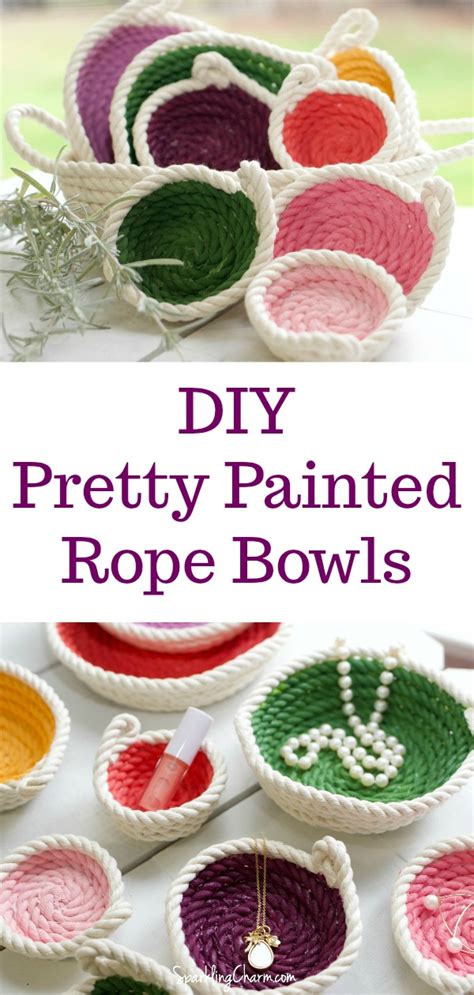 Diy Pretty Painted Rope Bowls Sparkling Charm Seasonal Entertaining