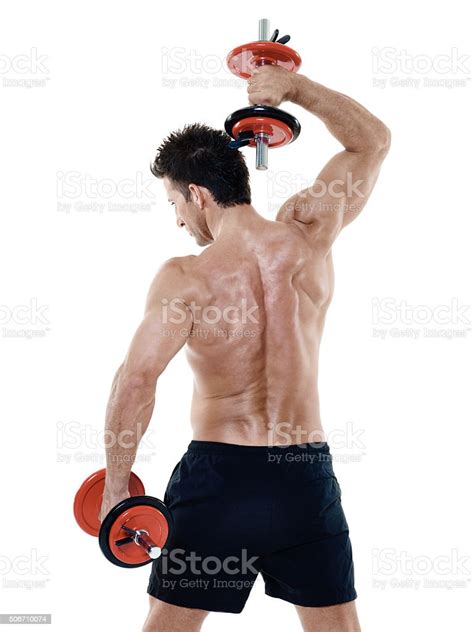 Man Weights Exercises Isolated Stock Photo Download Image Now Men