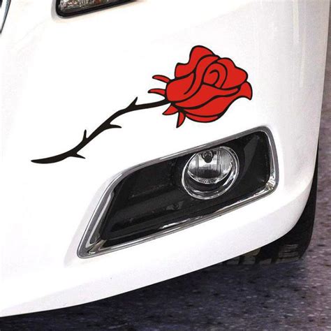 Reflective Auto Sticker Flowers Romantic Rose Personalized