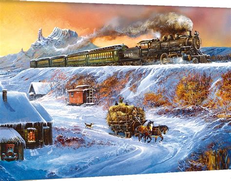 I found people on ave can solve 100 pieces / man hour. Jigsaw puzzle Train Winterscape Coyote Special 1000 piece ...