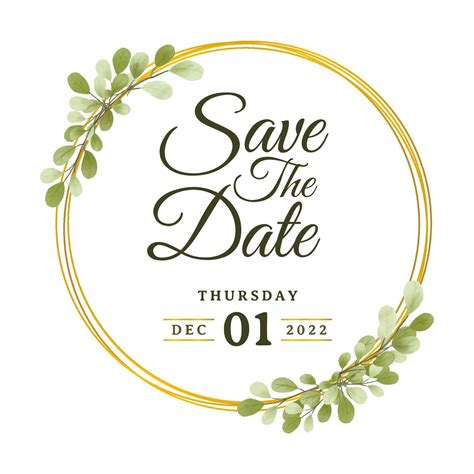 Save The Date Wedding Watercolor Invitation 8080460 Vector Art At Vecteezy