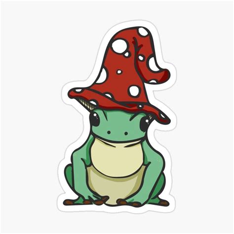 'frog with mushroom hat' Sticker by MayClair in 2020 | Cute frogs