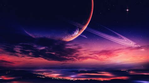 82770 Planet Sunset Sky Scenery 4k Wallpaper